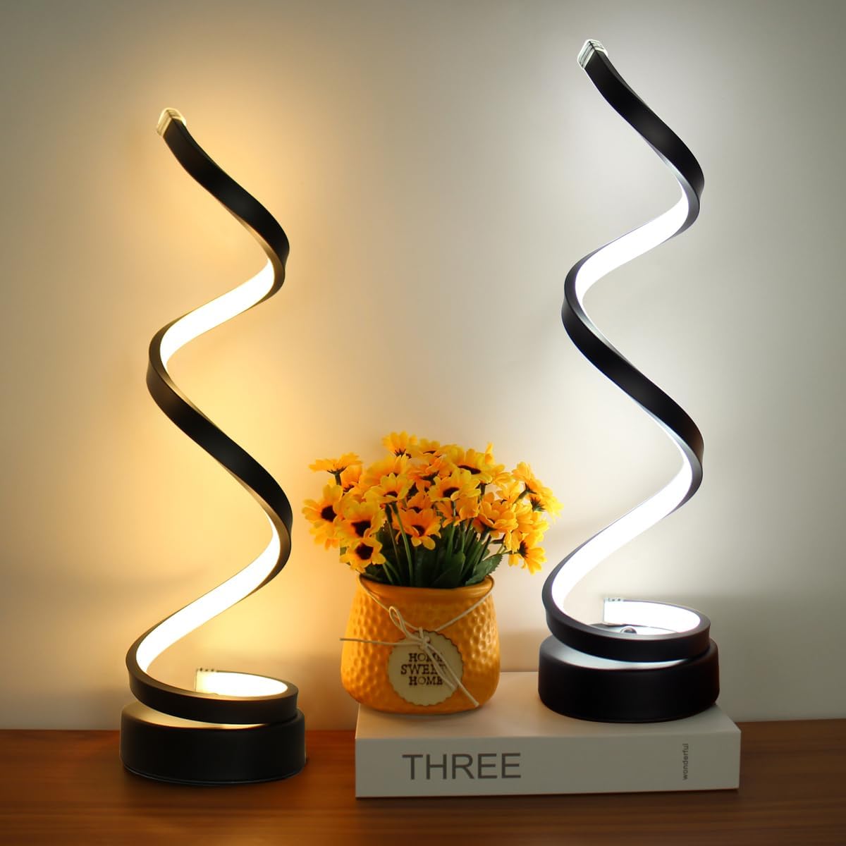 Spiralformet bordlampe