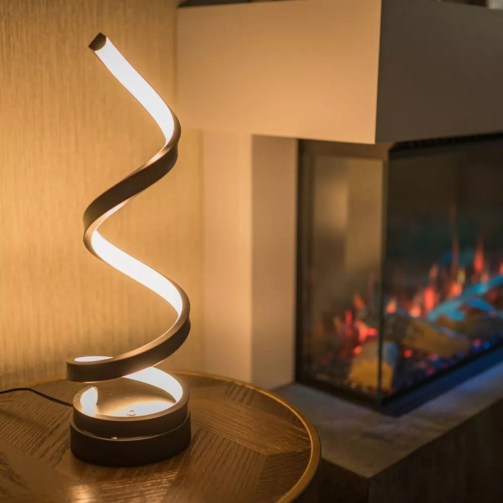 Spiralformet bordlampe